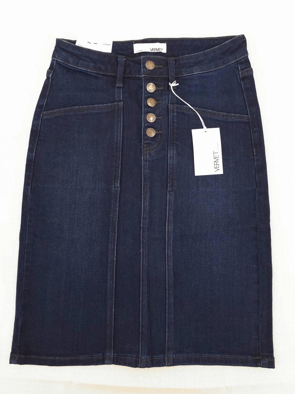 NWT Vervet by Flying Monkey "Claudia" High Waist Stretch Denim Pencil Skirt